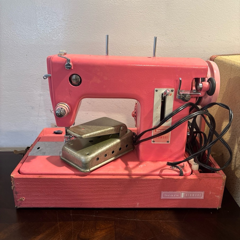 Sears Kenmore Vintage Pink Sewing Machine
